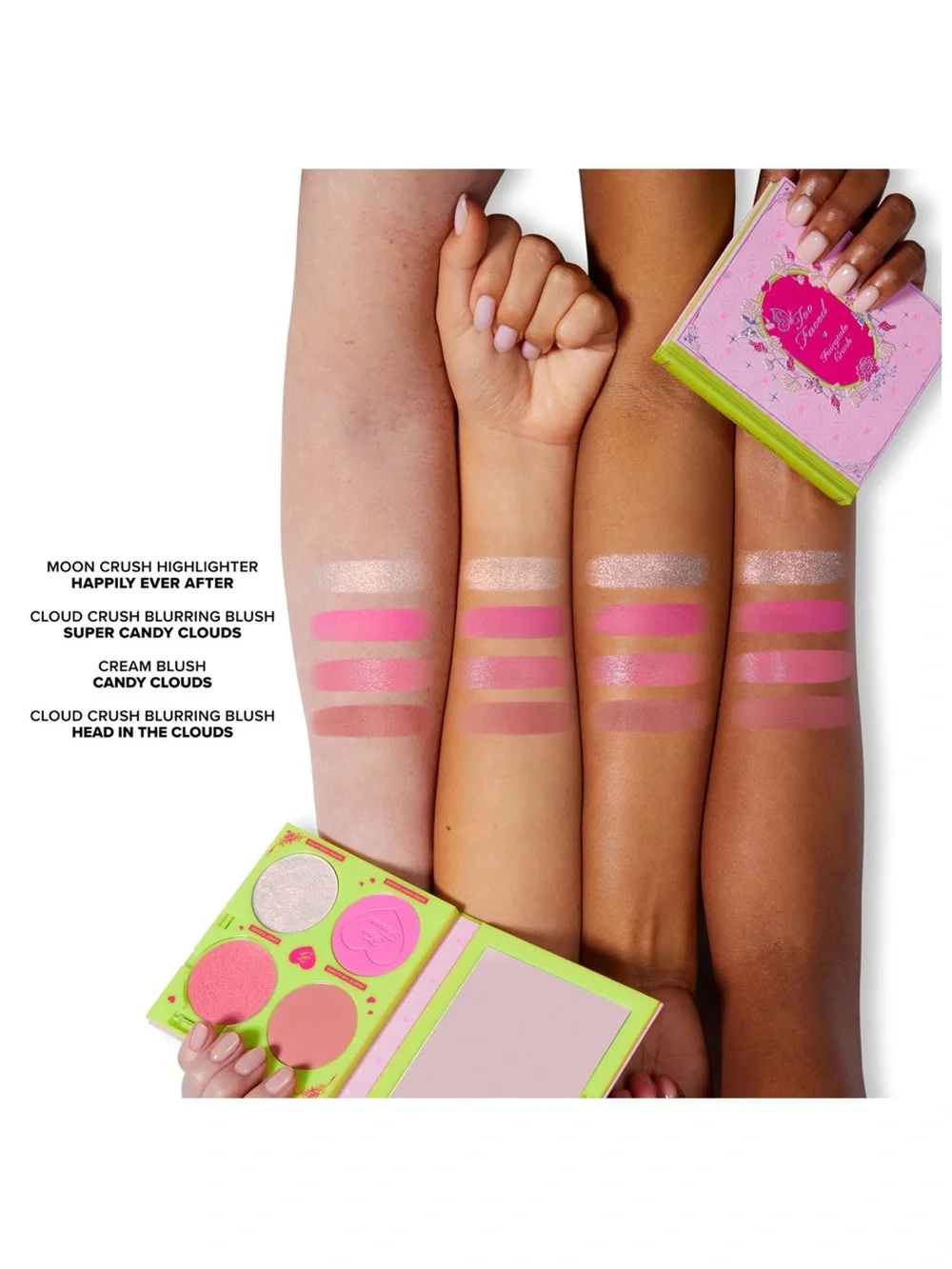 Too Faced Fairytale Crush Blush & Highlighter Palette - Pink with Green Trim